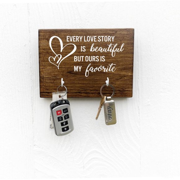 Every love story is beautiful key holder for 2 - Picture 1 of 2